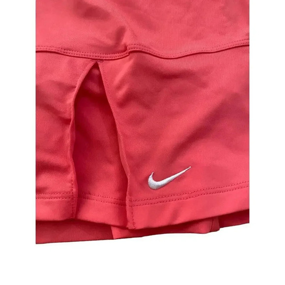 Nike Dri Fit Pink Pleated Ruffle Hem Tennis Skort Skirt Size Small - Picture 2 of 6